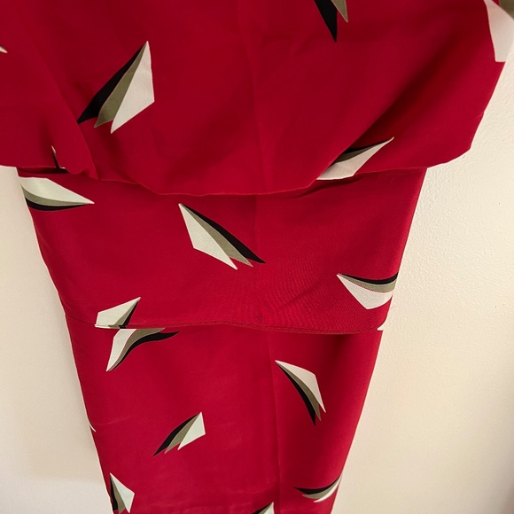 VIntage Popi Cranberry Dropped-Waist Geometric Print Dress, Size 9/10 - Picture 2 of 2